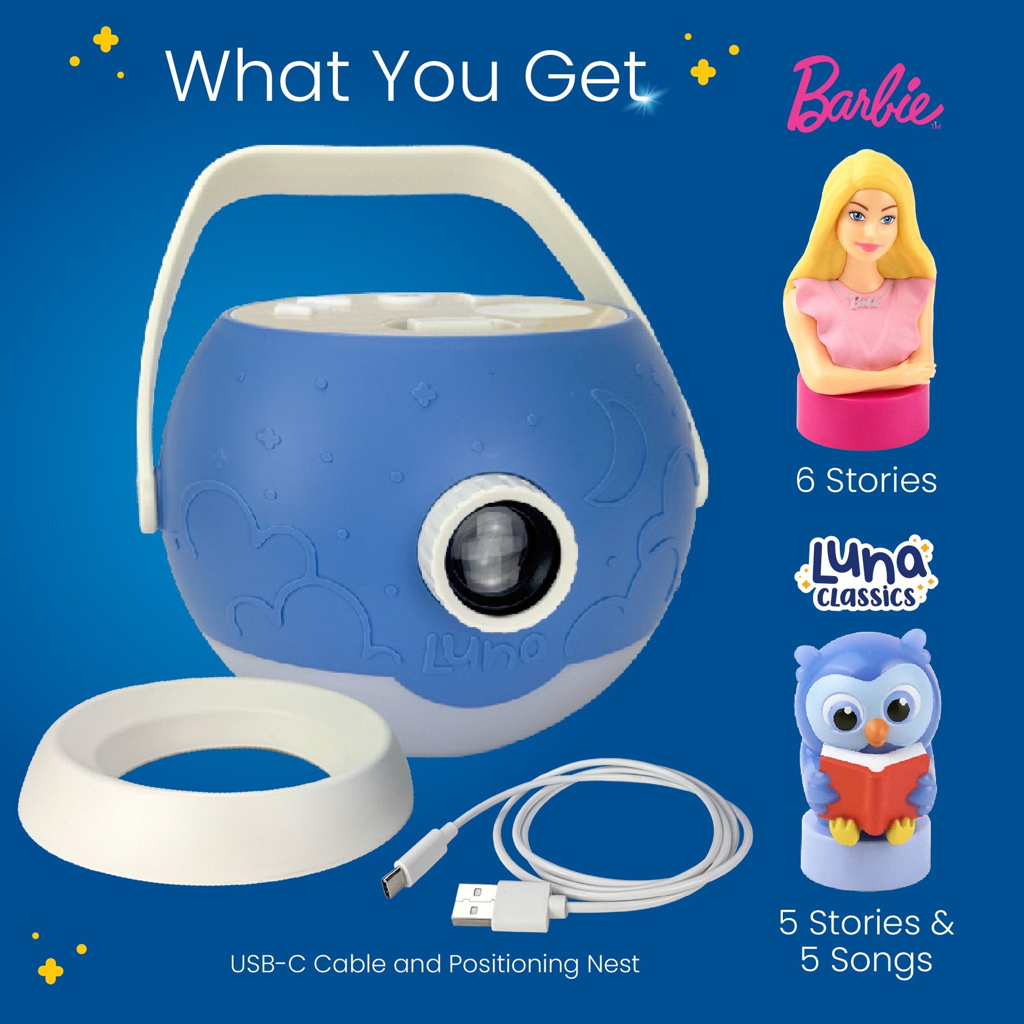 Luna StoryTime Projector Owl & Barbie Set